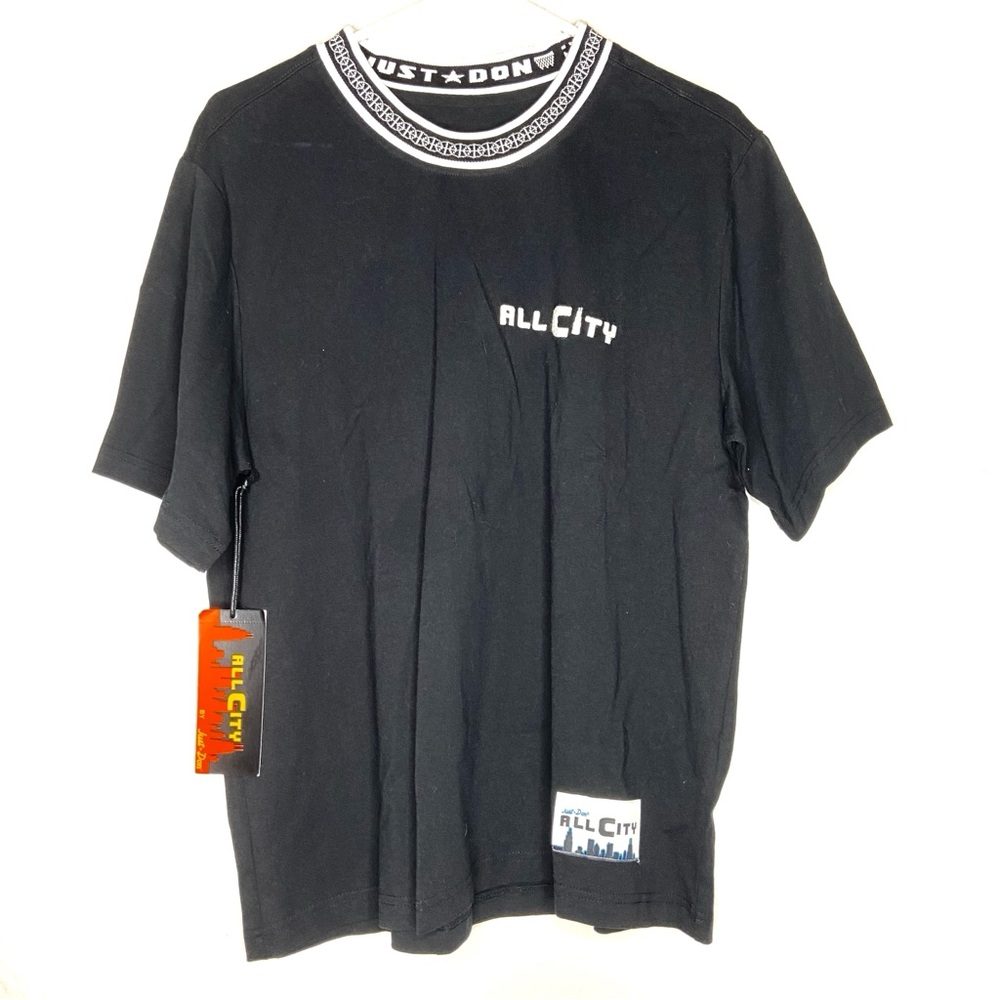 All City by Just Don Black Short Sleeve Shirt Medium NWT